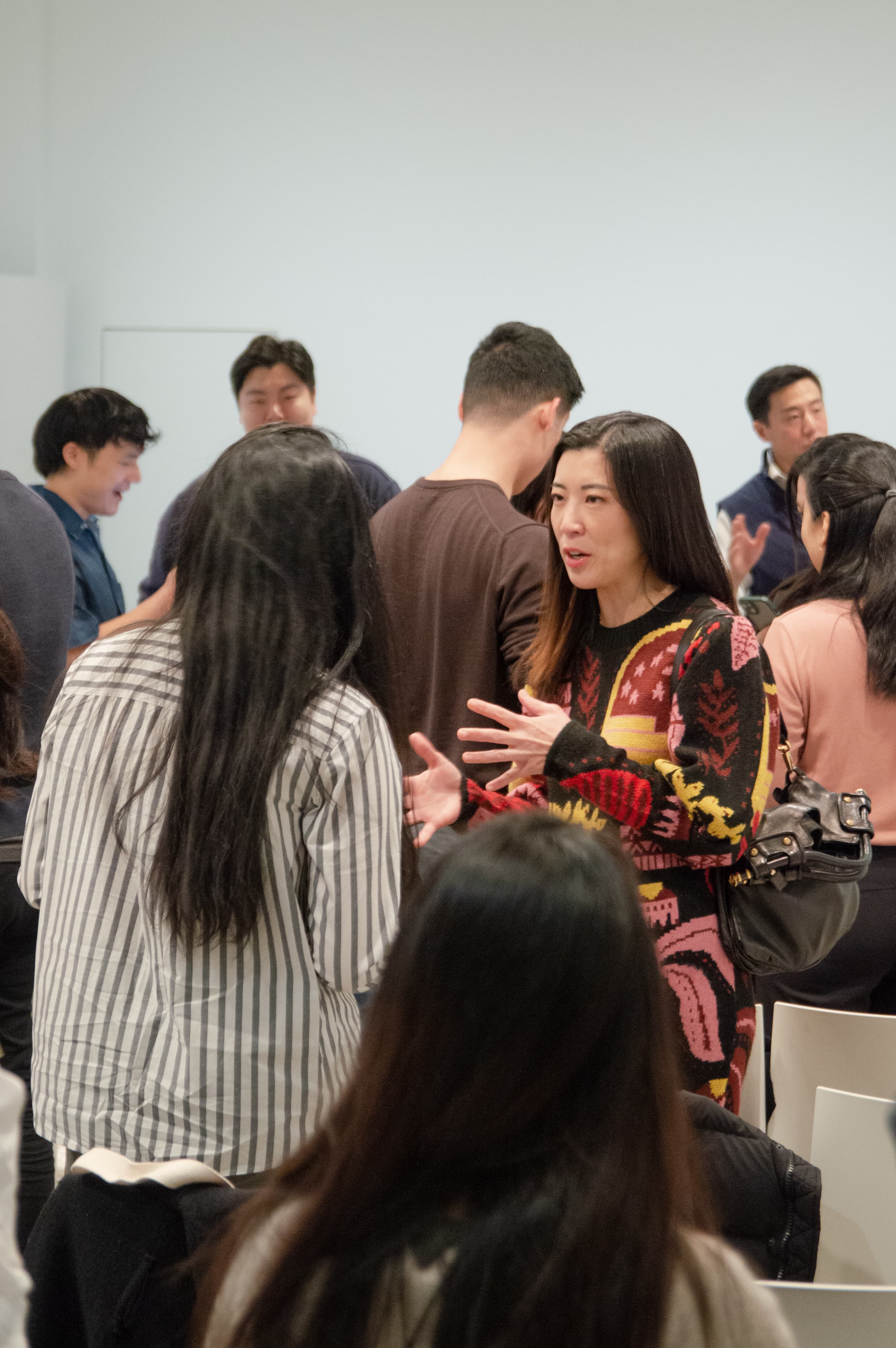 Fellows in conversation during a discussion session