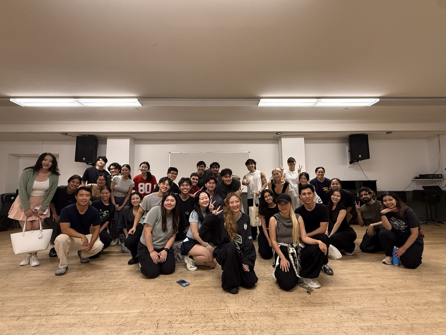 K-pop dance workshop attendees posing together
